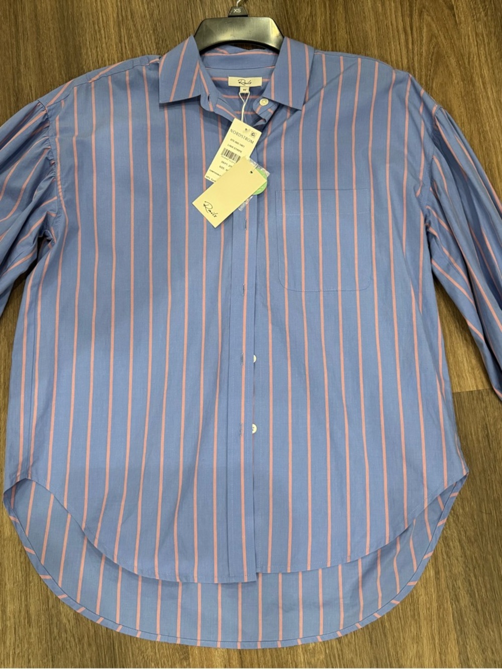 Nordstrom Blue Shirt with Pink Stripes - Button-Up Women’s